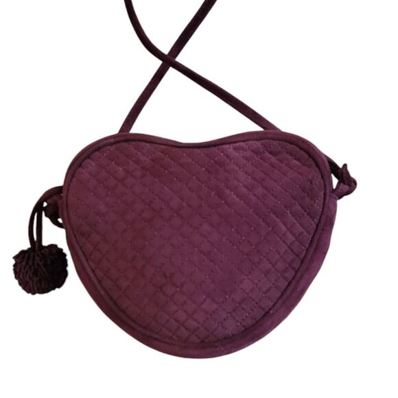 Bottega Veneta š„RAREš„ Suede Deep PurpleāHeart Mini Bag Crossbody - Picture 1 of 15